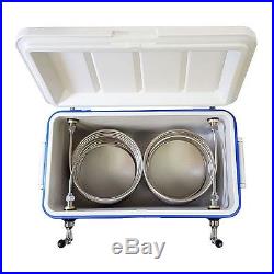 Jockey Box Cooler Two Faucet with (2) 70' Stainless Steel Coils, 48qt Beer