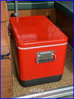 Just Kampers Retro Cool Box 51 L Litre Red Cooler Camping Picnic Beach Gift