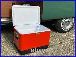 Just Kampers Retro Cool Box 51 L Litre Red Cooler Camping Picnic Beach Gift