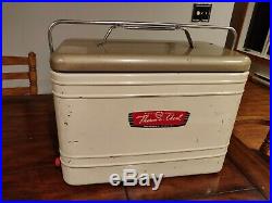 Knapp Monarch Therm-a-Chest vintage 1950s Metal cooler ice chest COMPLETE