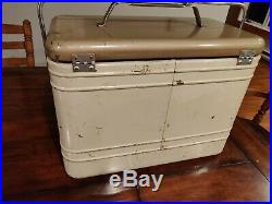 Knapp Monarch Therm-a-Chest vintage 1950s Metal cooler ice chest COMPLETE