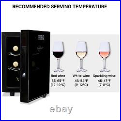 Koolatron 6 Bottle Wine Cooler, Black, 0.65 Cu. Ft. (16L) Freestanding Thermoele