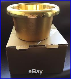 Krug Champagne Double Magnum Cooler Bucket Golden Tone Metal Unused Boxed