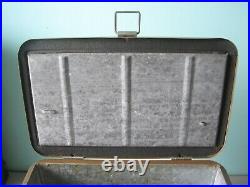 LITTLE BROWN CHEST Antique Ice Box Cooler Hemp & Co. Metal MCM Vintage NICE