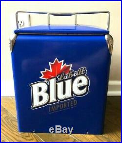 Labatt Blue Metal Retro Vintage Style Beer Cooler with Bottle Opener Ice Chest