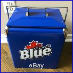 Labatt Blue Metal Retro Vintage Style Beer Cooler with Bottle Opener Ice Chest