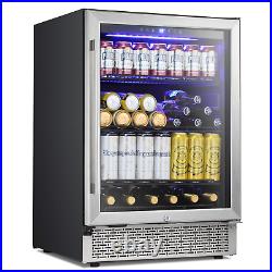 Large Beverage Refrigerator Built Wine Cooler Fridge Beer Ice Clear Temperature