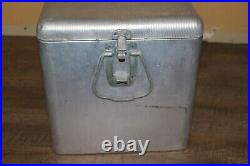 Large Vintage 1950's 7Up 7 Up Soda Pop Metal Picnic Cooler Ice Chest Sign