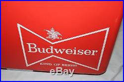 Large Vintage 1950's Budweiser Beer Bottle Can 23 Metal Picnic Cooler Sign