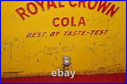 Large Vintage 1950s RC Royal Crown Cola Soda Pop Metal Picnic Cooler WithTray Sign