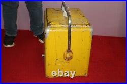 Large Vintage 1950s RC Royal Crown Cola Soda Pop Metal Picnic Cooler WithTray Sign