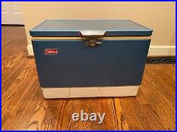 Large Vintage Coleman Snow Lite Cooler Blue with Tray