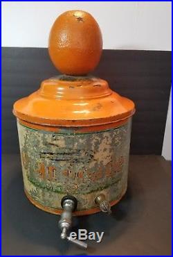 Lash's Orangeade Cooler Dispenser Metal Double Spigot Crock Original Rare