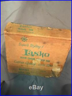 Lasko Vintage Teal Green Metal Window Fan Room Cooler Model 7410 Made In USA