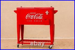 Leigh Country 80 Qt. Retro Coca-Cola Cooler with Grated Metal Tray Red