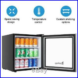 Lighted Beverage Mini Cooler Refrigerator Fridge Glass Soda Beer Wine