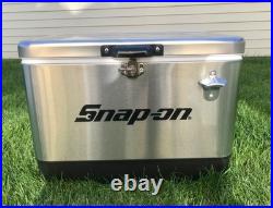 Limited Edition 54 Qt SNAP-ON COOLER Vintage/Retro Steel-Wrapped Rare Silver