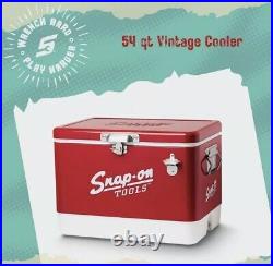 Limited Edition 54 Qt SNAP-ON COOLER Vintage/Retro Style Steel-Wrapped Red/White