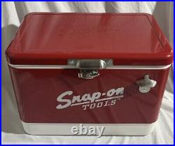 Limited Edition 54 Qt SNAP-ON COOLER Vintage/Retro Style Steel-Wrapped Red/White