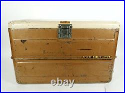Little Brown Chest Antique Ice Box Chest Cooler Hemp & Co. Metal Vintage