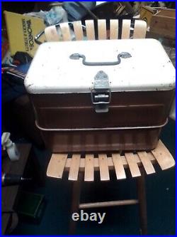 Little Brown Chest Metal Cooler. Awesome Story Like A Classic Car. See Desc Thks