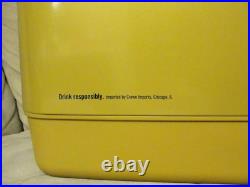 MODELO BEER 54 QUART STEEL BELTED GOLD BEVERAGE COOLER ICEBOX CHEST withOPENER NEW MODELO BEER 54 QUART STEEL BELTED GOLD BEVERAGE COOLER ICEBOX CHEST withOPENER NEW