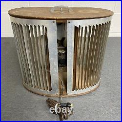 Mathes Cooler Box Fan-4 Metal Blades-Wood Cabinet-Antique VTG