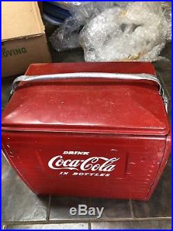 MetaL DRINK Coca-cola Cooler With Tray Bottle Opener and Spigot Coke Advertising