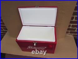Metal Budweiser Beer Picnic Cooler Ice Chest Man Cave Rat Rod