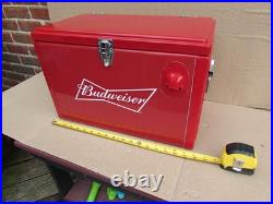 Metal Budweiser Beer Picnic Cooler Ice Chest Man Cave Rat Rod