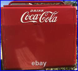 Metal Coca Cola Cooler Antique Vintage CAVALIER MFG With Bottle Opener