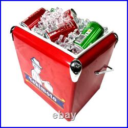 Metal Cooler Yakimoto 13L Retro Ice Chest for BBQ Camping Picnic Fashing Party