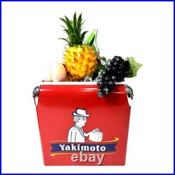 Metal Cooler Yakimoto 13L Retro Ice Chest for BBQ Camping Picnic Fashing Party