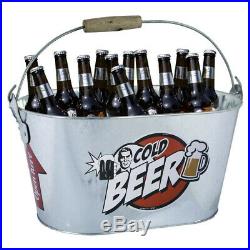 Metal Large Beer Drink Holder Container Cooling Bucket Ice Cooler Bottle Opener