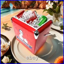 Metal Picnic Water Cooler Yakimoto Reto 13L Ice Chest Keep Cold About 72 Hours