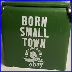 Metal Rolling Rock Cooler Born Small Town Extra Pale Bottle Opener On Side