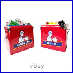 Metal Vintage Ice Chest 13L Yakimoto For Family Day Picnic BBQs Fruit Freshness