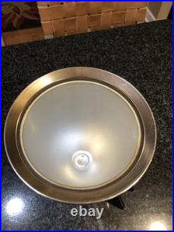 Mid Century Atomic Gold & Silver Metal Ice Bucket Black Legs READ