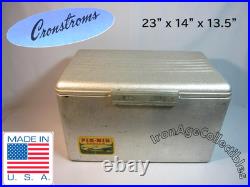 Mid Century Metal Cooler Cronstroms Aluminum with Sandwich Tray Camping Heavy Duty