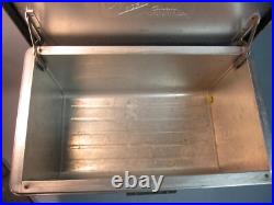 Mid Century Metal Cooler Cronstroms Aluminum with Sandwich Tray Camping Heavy Duty