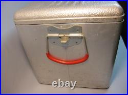 Mid Century Metal Cooler Cronstroms Aluminum with Sandwich Tray Camping Heavy Duty