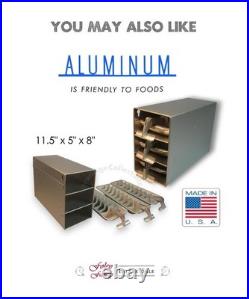 Mid Century Metal Cooler Cronstroms Aluminum with Sandwich Tray Camping Heavy Duty