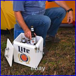 Miller 13L Mini Ice Chest-Portable Cooler Box with Bottle Opener for Camping, RV