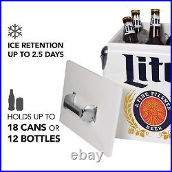 Miller 13L Mini Ice Chest-Portable Cooler Box with Bottle Opener for Camping, RV