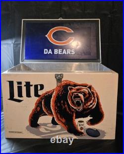 Miller Lite Chicago Bears Metal Ice Chest Promotional Error Fly Eagles Fly LID Miller Lite Chicago Bears Metal Ice Chest Promotional Error Fly Eagles Fly LID
