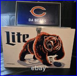 Miller Lite Chicago Bears Metal Ice Chest Promotional Error Fly Eagles Fly LID Miller Lite Chicago Bears Metal Ice Chest Promotional Error Fly Eagles Fly LID