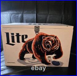 Miller Lite Chicago Bears Metal Ice Chest Promotional Error Fly Eagles Fly LID Miller Lite Chicago Bears Metal Ice Chest Promotional Error Fly Eagles Fly LID