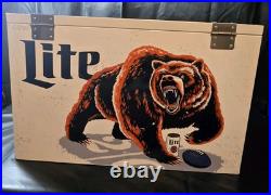 Miller Lite Chicago Bears Metal Ice Chest Promotional Error Fly Eagles Fly LID Miller Lite Chicago Bears Metal Ice Chest Promotional Error Fly Eagles Fly LID