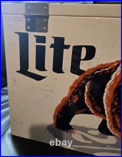 Miller Lite Chicago Bears Metal Ice Chest Promotional Error Fly Eagles Fly LID Miller Lite Chicago Bears Metal Ice Chest Promotional Error Fly Eagles Fly LID