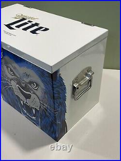 Miller Lite Detriot Lions Metal Ice Chest Cooler Promotional Cooler Limited